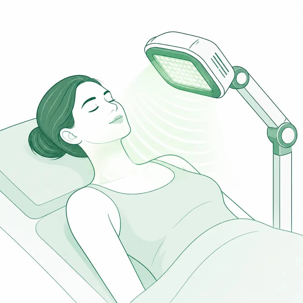 Ilustracja: naświetlanie lampą do światłolecznictwa