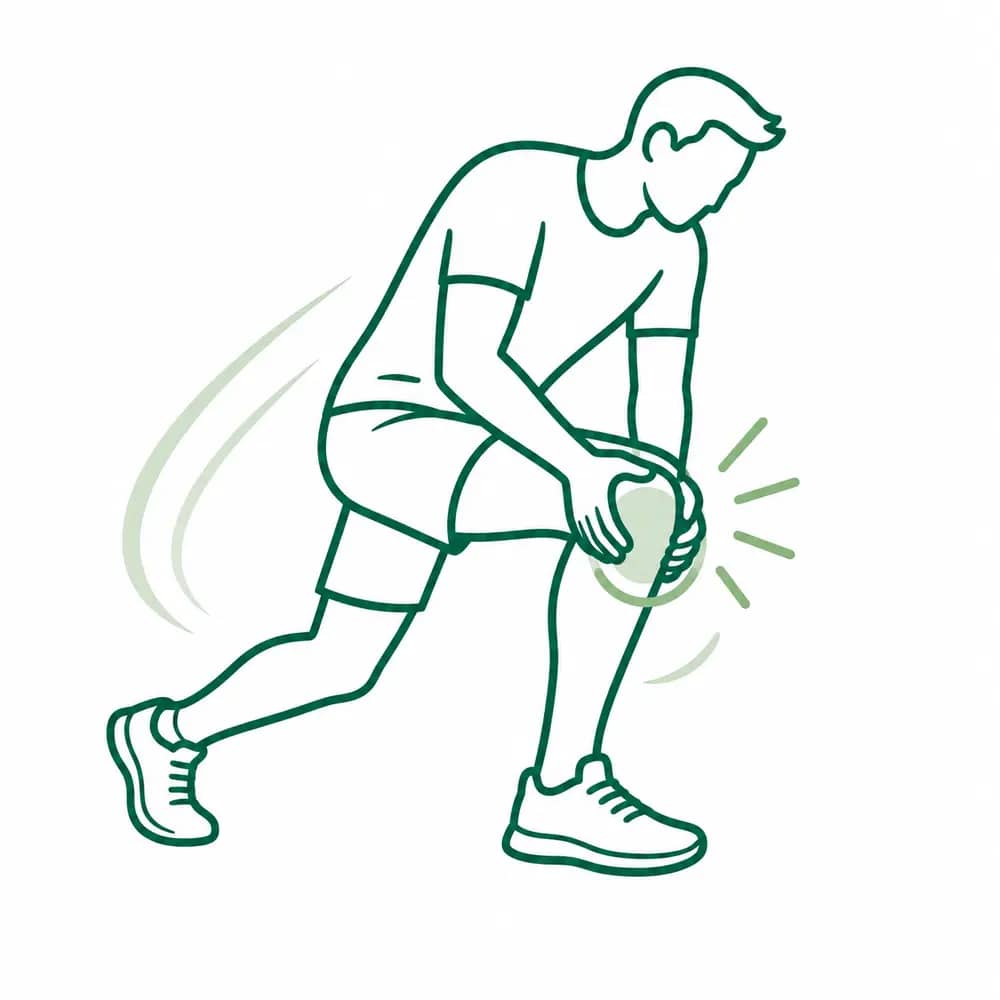 Ilustracja: uraz kolana podczas sportu